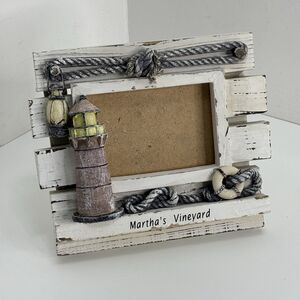 Picture Frame Souvenir 3D Wood Rustic Nautical Martha’s Vineyard Lighthouse